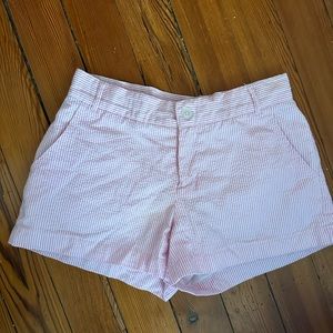 Lauren James seersucker pink shorts